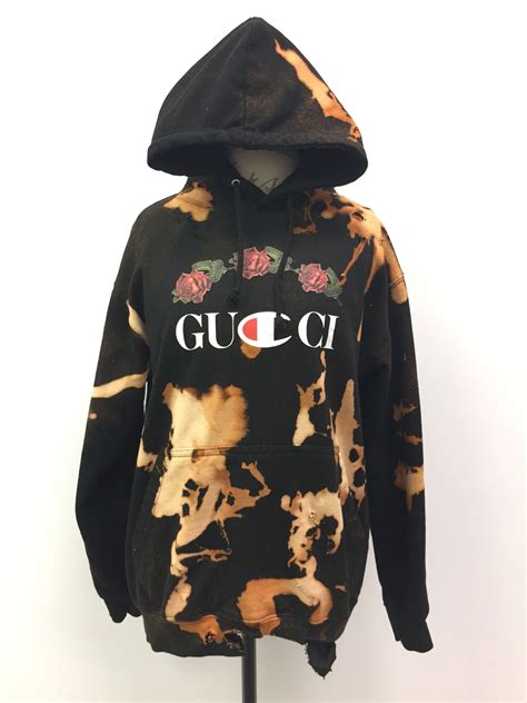 mens black gucci sweatshirt|gucci distressed hoodie.